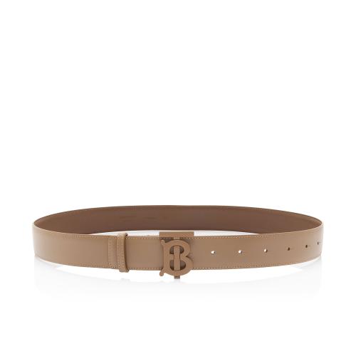 Burberry Leather TB Monogram Belt - Size 30 / 75