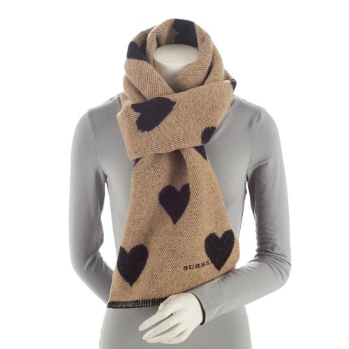 Burberry Wool Cashmere Heart Large Scarf