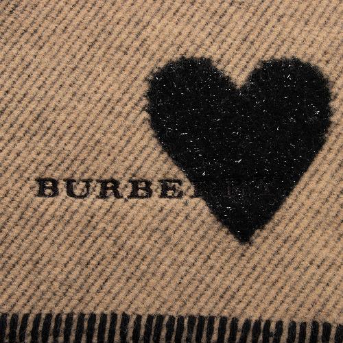 Burberry Wool Cashmere Heart Large Scarf