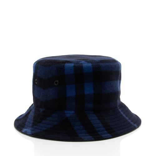 Burberry Wool Check Bucket Hat - Size L