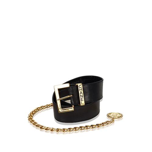 Chanel Vintage Leather Chain Medallion Belt