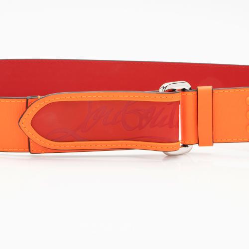 Christian Louboutin Leather Loubi Spike Belt - Size 38 / 95