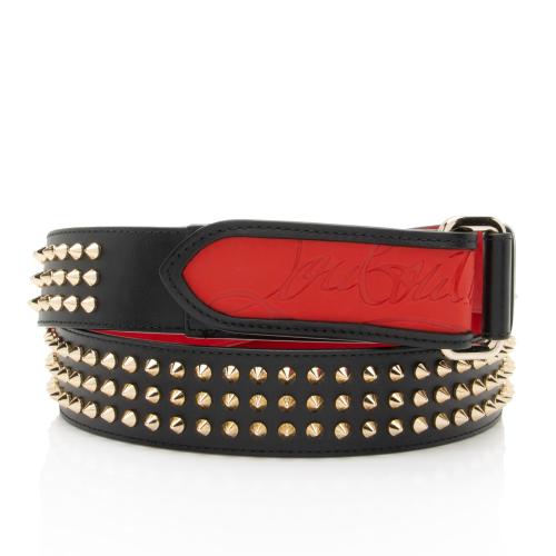 Christian Louboutin Leather Loubi Spike Belt - Size 43 / 109