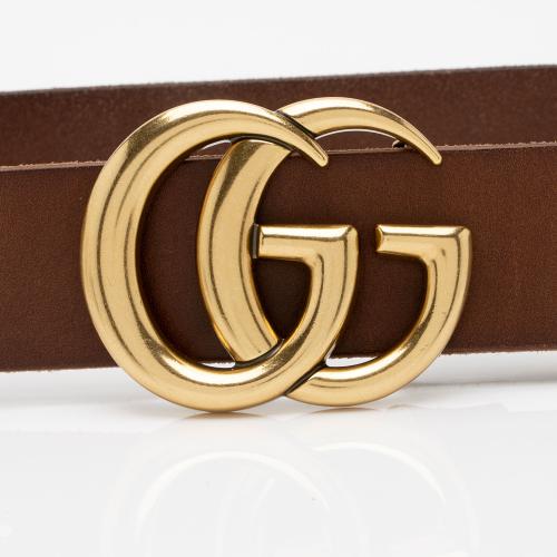 Gucci Distressed Leather GG Marmont Belt - Size 32 / 80