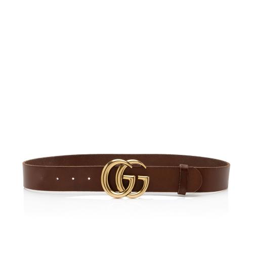 Gucci Distressed Leather GG Marmont Belt - Size 32 / 80