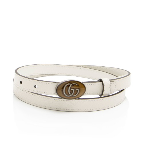 Gucci Leather Enamel GG Slim Belt - Size 36 / 90