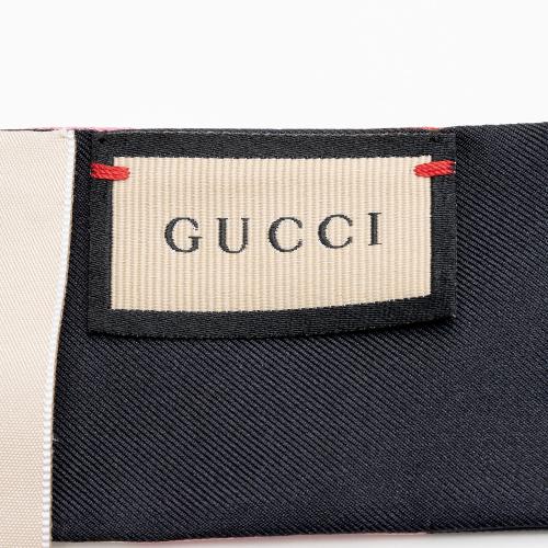 Gucci Silk Pop Fluo Neck Bow Scarf