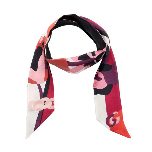 Gucci Silk Pop Fluo Neck Bow Scarf