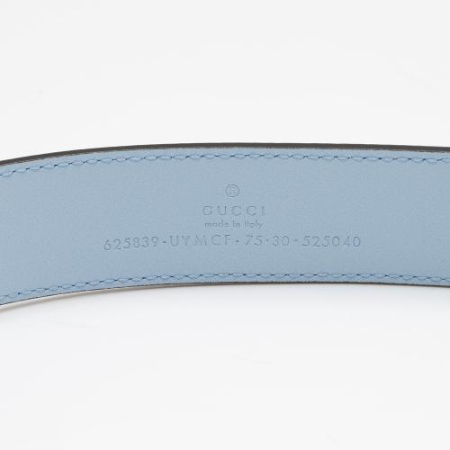 Gucci Striped GG Supreme GG Marmont Thin Belt - Size 30 / 75