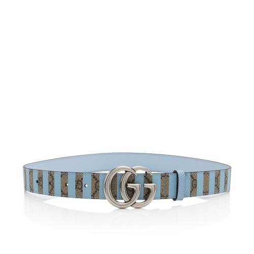 Gucci Striped GG Supreme GG Marmont Thin Belt - Size 30 / 75