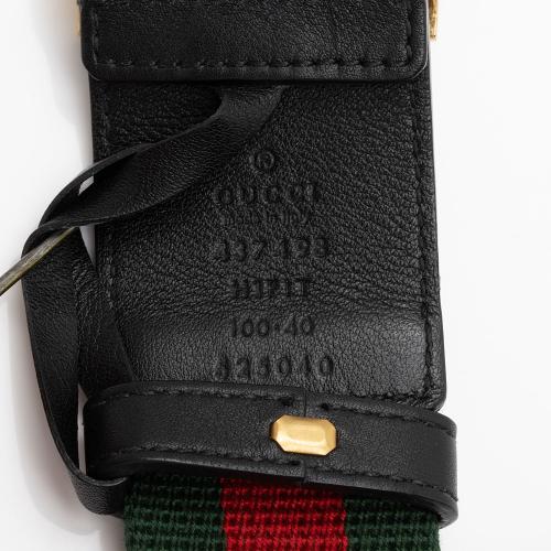 Gucci Web Feline Buckle Belt - Size 40 / 100