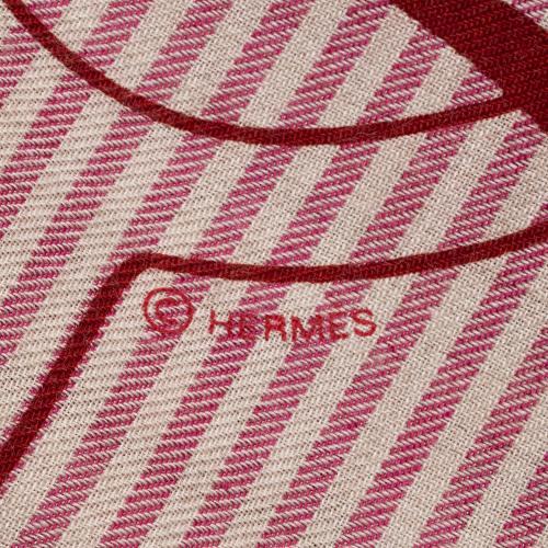 Hermes Cashmere Silk Panoplie Equestre 140cm Shawl