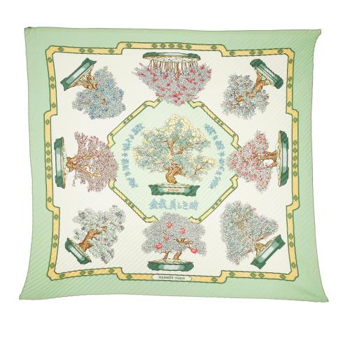 Hermes Pleated Silk Scarf