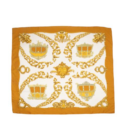 Hermes Silk Carrosse Dor 90cm Scarf