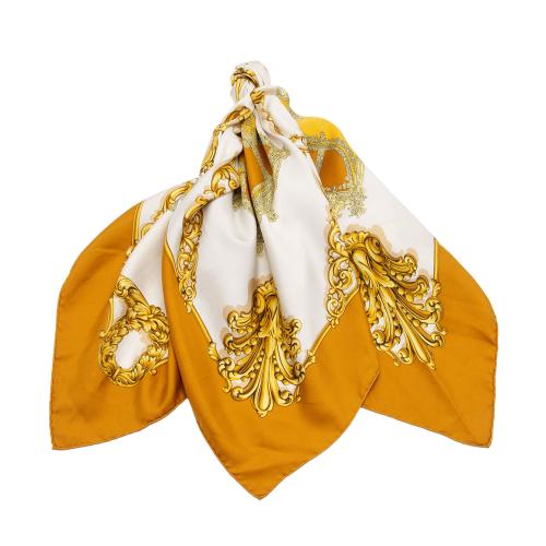 Hermes Silk Carrosse Dor 90cm Scarf