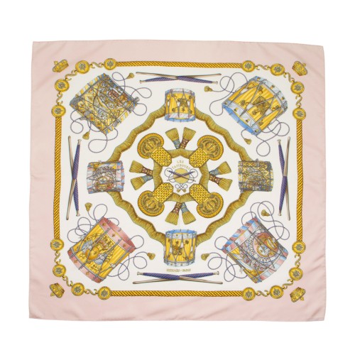 Hermes Silk Les Tambours 90cm Scarf