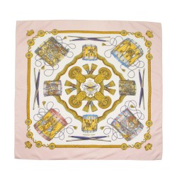 Hermes Silk Les Tambours 90cm Scarf