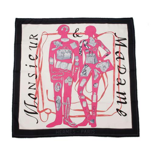 Hermes Silk Monsieur et Madame Scarf