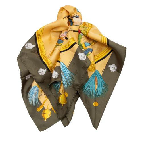 Hermes Silk Plumes Et Grelots 90cm Scarf