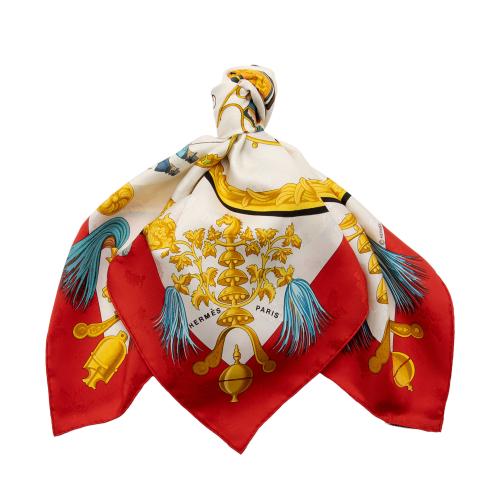 Hermes Silk Plumes et Grelots 90cm Scarf