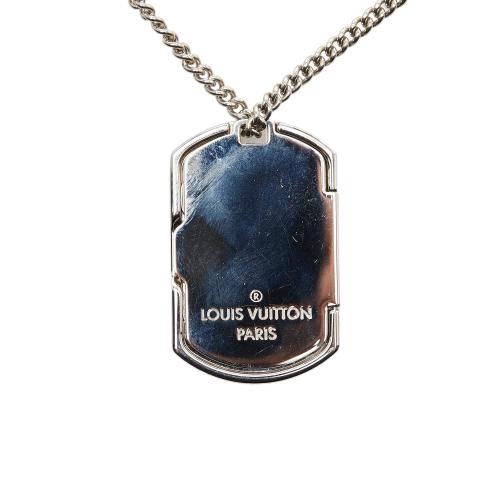 Louis Vuitton Monogram Eclipse Plate Necklace