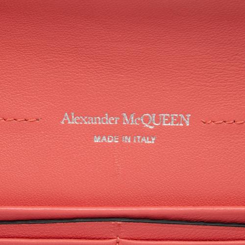 Alexander McQueen Croc Embossed Leather Skull Wallet On Chain