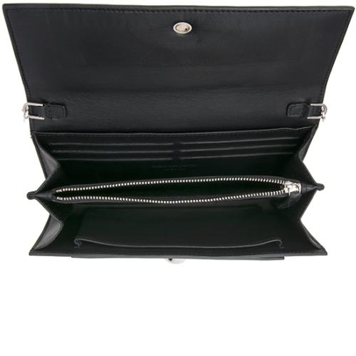 Alexander McQueen Leather Grommet Skull Wallet On Chain Bag