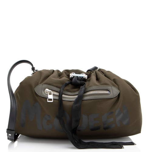 Alexander McQueen Nylon Graffiti Bundle Mini Crossbody