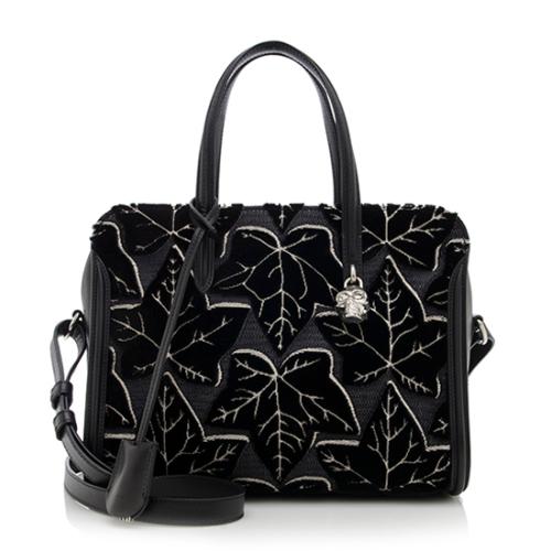 Alexander McQueen Velvet Small Padlock Satchel