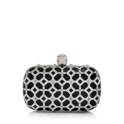 Alexander McQueen Leather Studded Skull Box Clutch