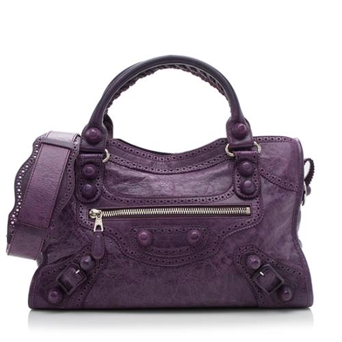 Balenciaga Agneau Giant Covered Brogues City Satchel