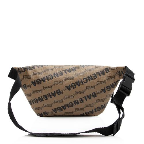 Balenciaga BB Monogram Canvas Allover Logo Signature Medium Belt Bag