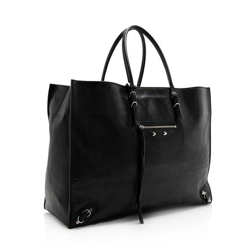 Balenciaga Calfskin Papier A4 Zip Around Large Tote