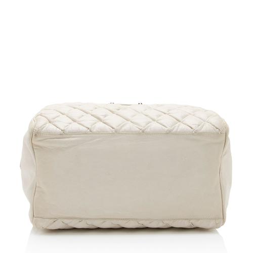 Balenciaga Chevre Quilted Matelasse Leather Boston Bag