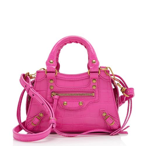 Balenciaga Croc Embossed Calfskin Neo Classic Mini City Satchel Balenciaga Handbags Bag Borrow or Steal