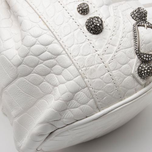 Balenciaga Croc Embossed Crystal Le Cagole XS Bucket Bag