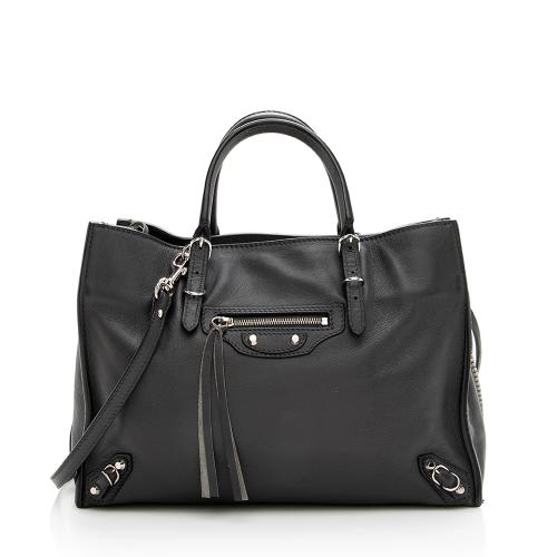 Balenciaga Grained Calfskin Papier A6 Zip Around Small Tote