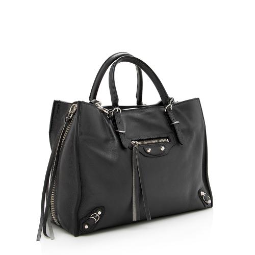 Balenciaga Grained Calfskin Papier A6 Zip Around Small Tote