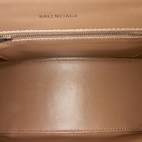 Balenciaga Hourglass Embossed Leather Satchel