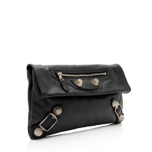 Balenciaga Leather Motocross Giant 12 Envelope Clutch