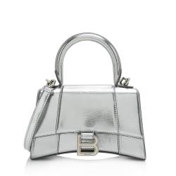 Balenciaga Metallic Calfskin Hourglass XS Top Handle