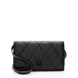 Balenciaga Quilted Calfskin B Phone Holder Crossbody