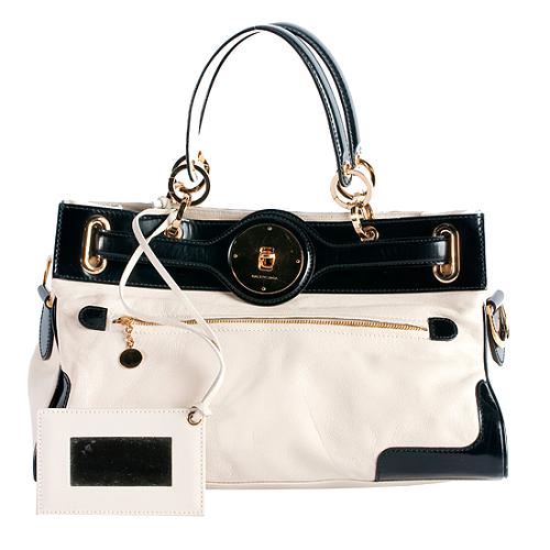 Balenciaga Two Tone Lune Satchel Handbag