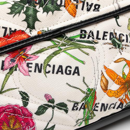 Gucci x Balenciaga Canvas Flora GG Marmont The Hacker Project Small Flap Shoulder Bag