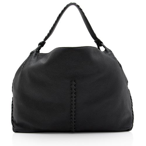 Bottega Veneta Cervo Leather Intrecciato Large Hobo