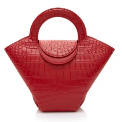 Bottega Veneta Croc Embossed Doll Tote