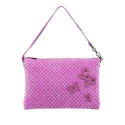 Bottega Veneta Intrecciato Butterfly Pochette Velvet Shoulder Bag