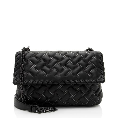 Bottega Veneta Intrecciato Microstud Olimpia Medium Shoulder Bag