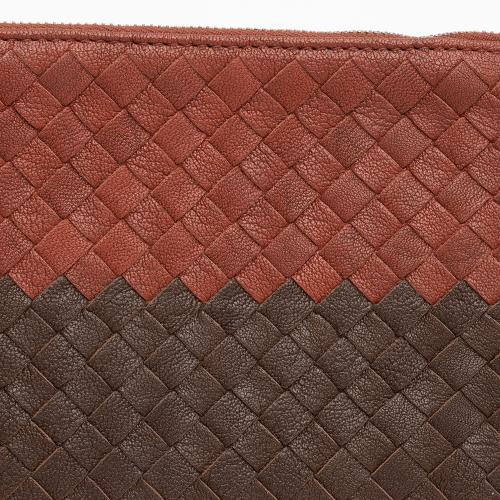 Bottega Veneta Intrecciato Nappa Tricolor Zip Pouch