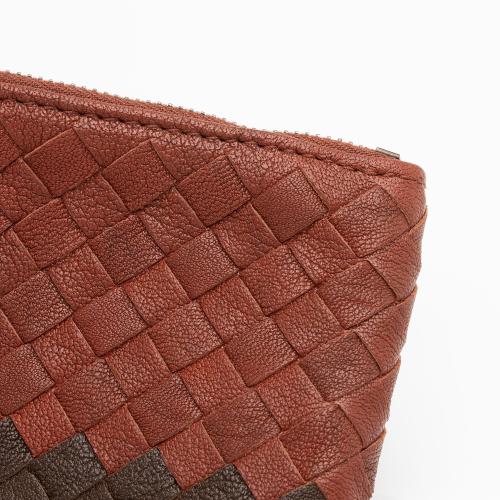 Bottega Veneta Intrecciato Nappa Tricolor Zip Pouch